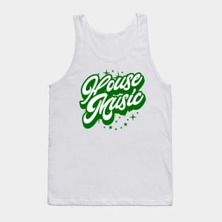 HOUSE MUSIC  - Signature And Stars (white/green) Tank Top